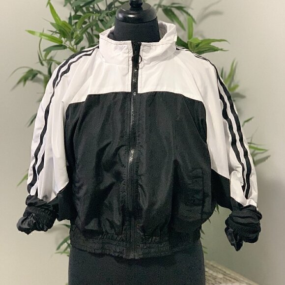 Excellent Condition | Black White Windbreaker with Contrast Stripes | Water Resi - Picture 2 of 5